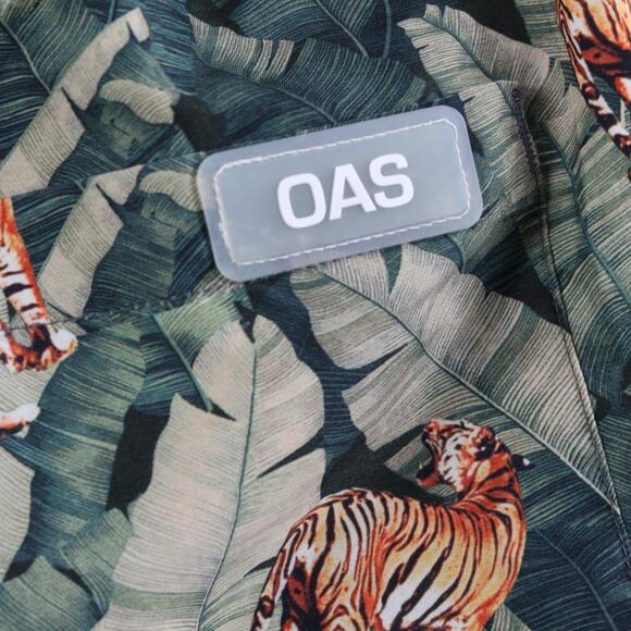 Oas Swim Shorts Men Medium Roar Green Tiger Jungle Print Trunks Mesh Lined Beach - Picture 5 of 10